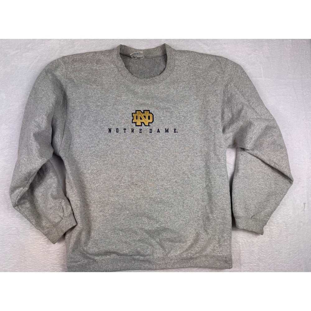 Vintage The Cotton Exchange Notre Dame Sweatshirt Grey Made in USA Mens L